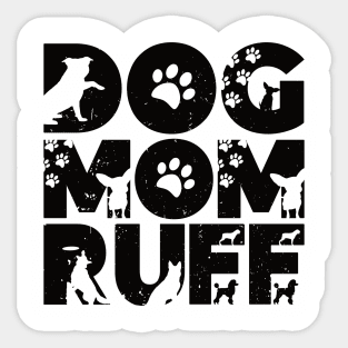 dog mum ruff funny , dog lover vintage valentines funny dog Sticker